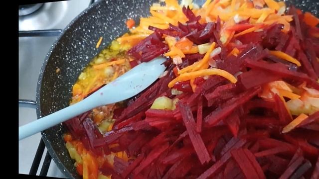 Красный борщ постный ( готовим за пол часа) смотреть онлайн