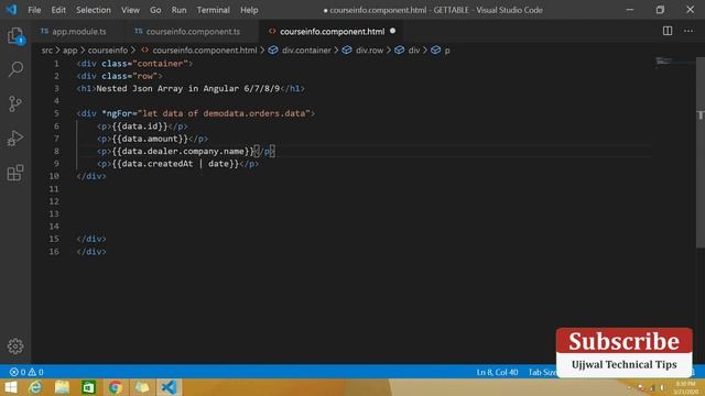 Nested Json Array in Angular 7/8/9 || how to access nested json object in angular || nested json смотреть онлайн
