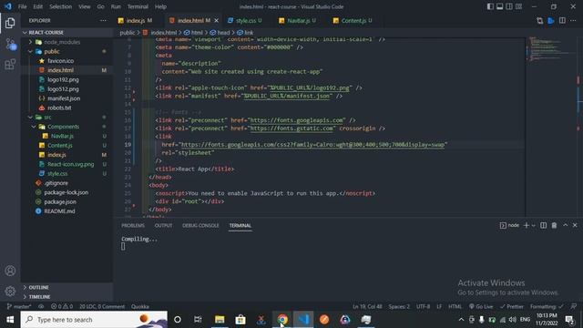 14 - المشروع الاول: اضافة الخطوط || React Google Fonts import смотреть онлайн