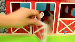 Farm Barn Stable Playset with Schleich Fun Animals Toys Surprise For Kids - Learn Animal Names Vide