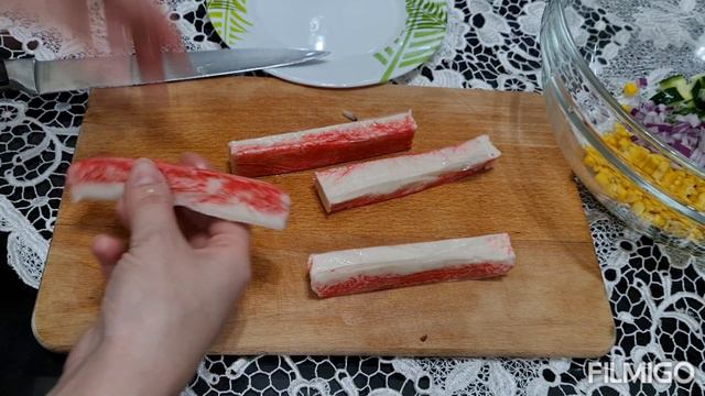 Salată slab calorică din crabi și legume... ❤ În Bucătărie la Maria ❤ смотреть онлайн