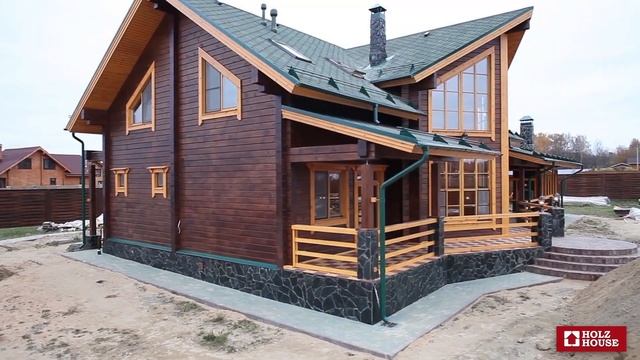 Дом из клеёного бруса Holz House, по проекту "Корвет" смотреть онлайн