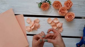 РОЗА ИЗ ФОАМИРАНА | КАК СДЕЛАТЬ РОЗУ ИЗ ФОАМИРАНА | цветы из фоамирана | BELAYA PTITSA