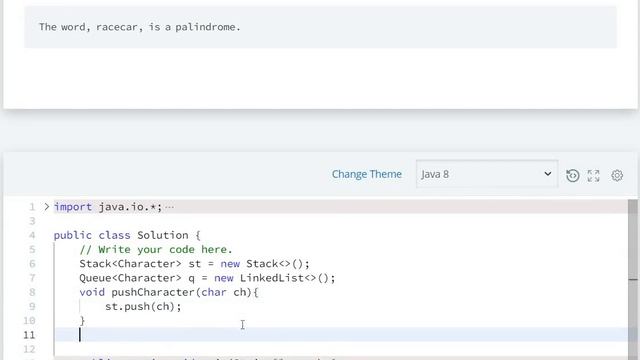 Hackerrank Day 18: Queues and Stacks Solution - Java 8| 30 Days Of Code Hackerrank смотреть онлайн