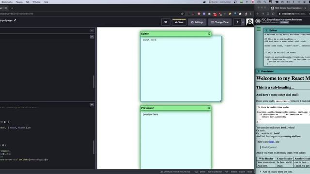 freeCodeCamp: Simple React Markdown Previewer смотреть онлайн