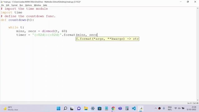 Install Python and Make A Simple Python Timer| VedaSimplyCoding #Python смотреть онлайн