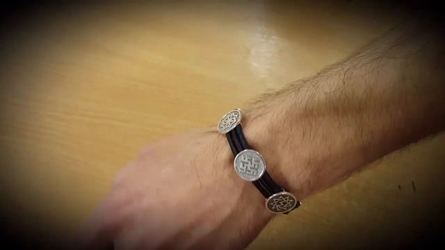 Славянский браслет из серебра и кожи ручной работы смотреть онлайн