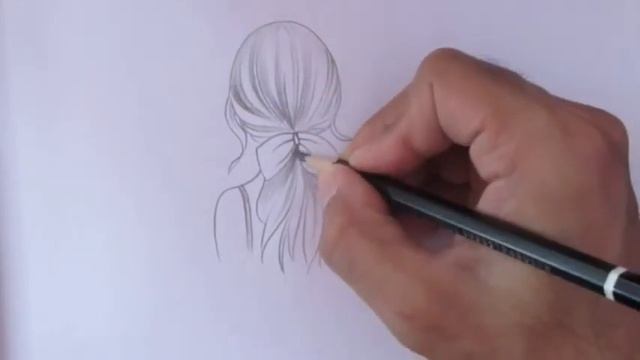 How to draw a girl easy back side view Pencil sketch Drawing of a girl easy with beautiful hairstyl смотреть онлайн