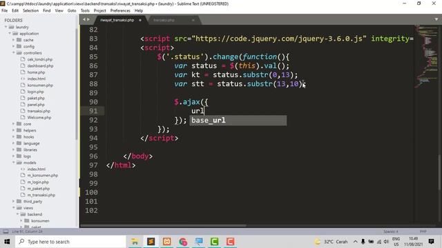 Tutorial Aplikasi Laundry #15 Merubah Status Data Transaksi смотреть онлайн
