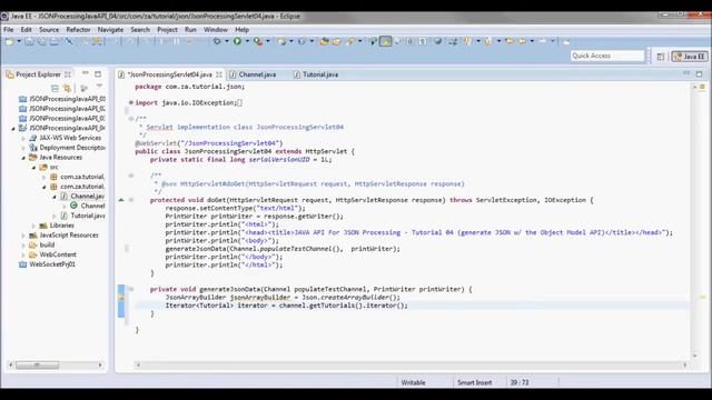 JAVA API For JSON Processing (Tutorial 04 - Generate JSON w/ the Object Model API) смотреть онлайн
