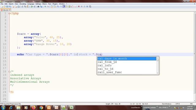 37. PHP TUTORIAL - Multidimensional arrays 2 смотреть онлайн