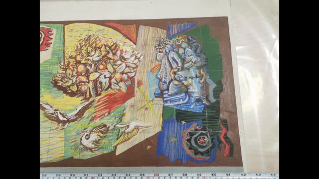 Viktor Magdachenko 1987 building sketch painting.Execution date 1987.GOUACHE on paper.W42.6x 20Hinc смотреть онлайн