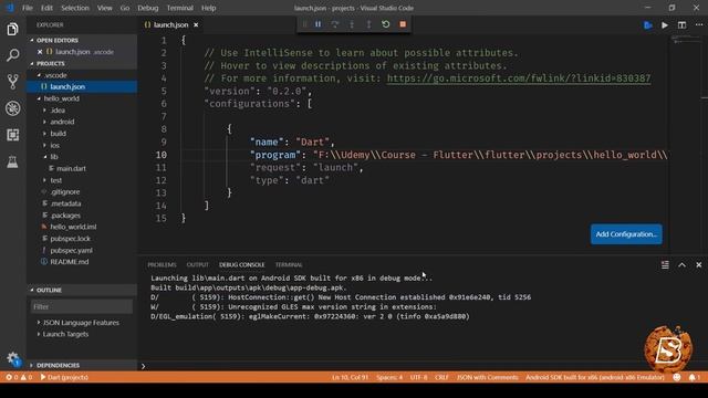 Flutter Emulator Debugging VSCode смотреть онлайн