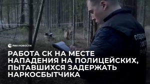 Работа СК на месте нападения на полицейских, пытавшихся задержать наркосбытчика