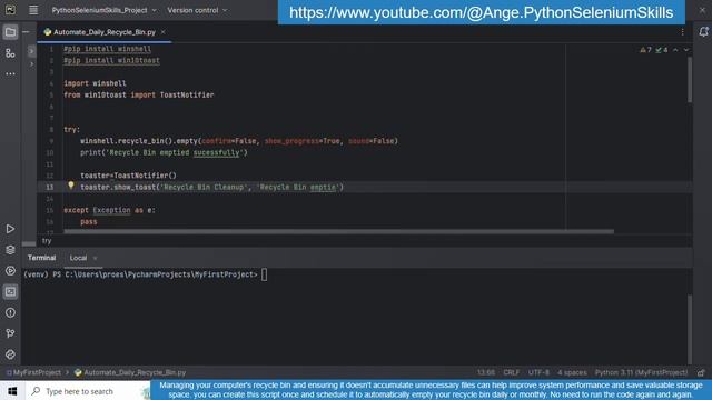 Automate Daily Recycle Bin Cleanup with a Python Script смотреть онлайн
