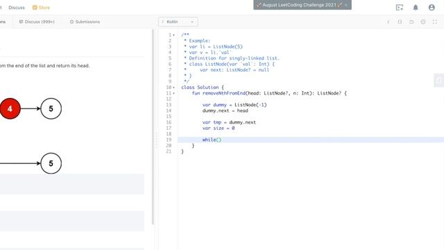 Leetcode #19 - Remove Nth Node From End of List смотреть онлайн