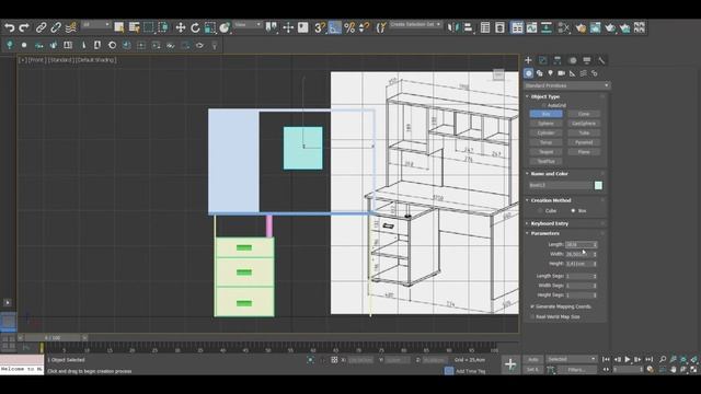 моделирование письменного стола Имидж 50 в 3ds max смотреть онлайн