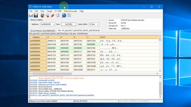 Прошивка STM32 с помощью ST Link программатора под Windows смотреть онлайн