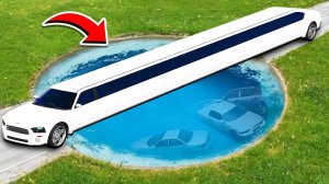 ПРОЕХАЛ ГЛУБОКУЮ ЯМУ С ВОДОЙ НА САМОМ ДЛИННОМ ЛИМУЗИНЕ ГАНГСТЕРА ФРАНКЛИНА  ГТА 5 МОДЫ РАЙЛЮХА