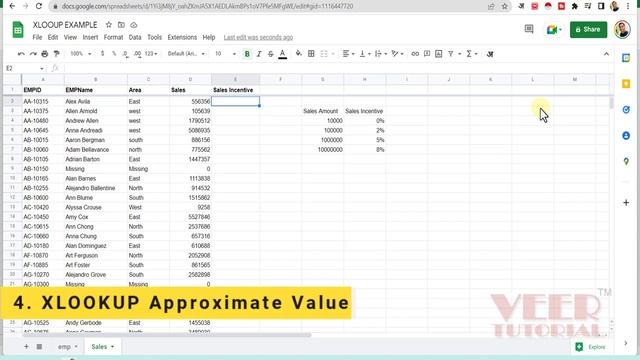 XLOOKUP in Googlesheets | Excel | Five Example смотреть онлайн