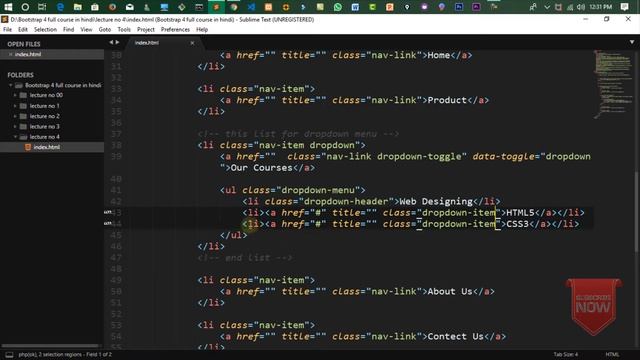 Bootstrap 4 Tutorial in Hindi Part 6 : How to create Dropdown menu in bootstrap 4 in Hindi/Urdu смотреть онлайн