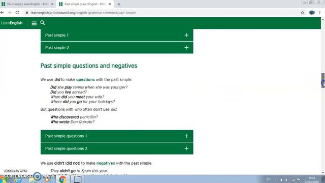 Past Simple online exercises смотреть онлайн