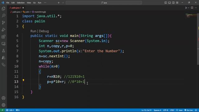 Find a number is Palindrome or not using Java | #javaprogramming смотреть онлайн
