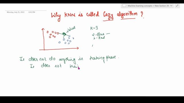 KNN Algorithm called as a Lazy learning Algorithm - Machine Learning Concepts смотреть онлайн