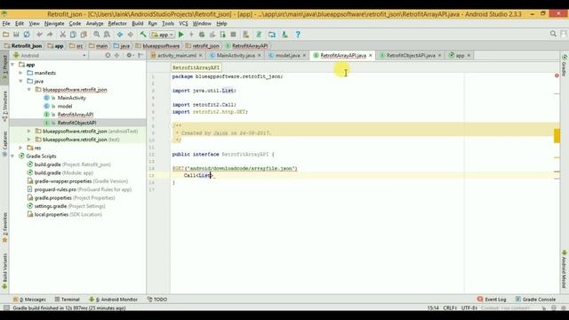 retrofit android example using json Object and json array смотреть онлайн