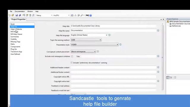 Creating help file (chm) with Sandcastle tools смотреть онлайн