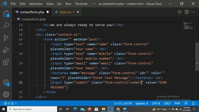 How to Create working Contact Form Using HTML, CSS and PHP. смотреть онлайн