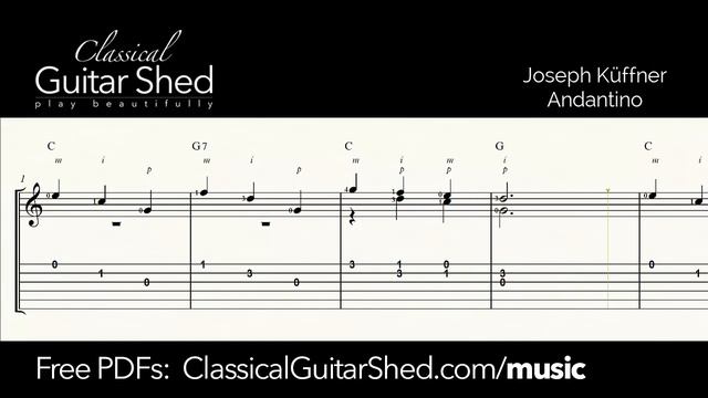 Kuffner: Andantino - Free Classical Guitar Sheet Music смотреть онлайн