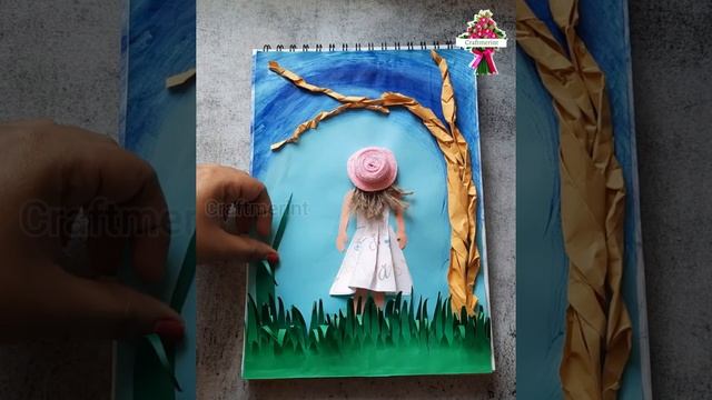 Simple and Easy DIY Paper Craft Wall Decor How to Make Girl Picture Using Paper| Craftmerint смотреть онлайн