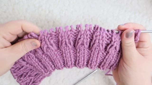 Шапка спицами объемная и теплая. Подробный мастер класс