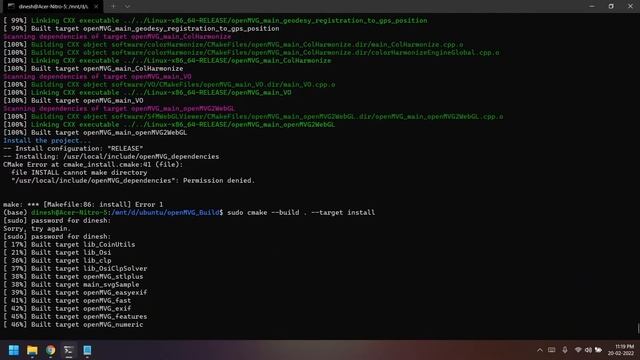 Installation of Open Source Photogrammetry: OpenSFM, OpenMVG and OpenMVS on CUDA WSL | Part 2 смотреть онлайн