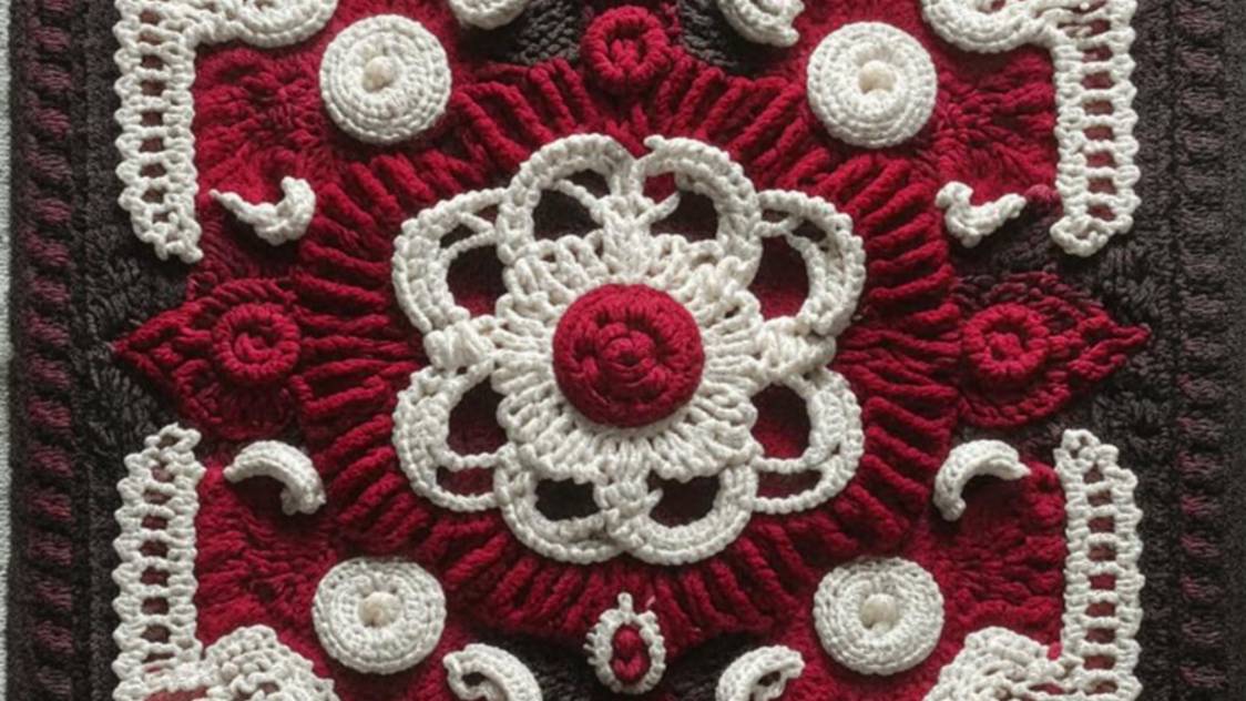 Квадратные мотивы с цветными АЖУРНЫМИ УЗОРАМИ от нейросети. Подборка №3. ВЯЗАНИЕ. смотреть онлайн