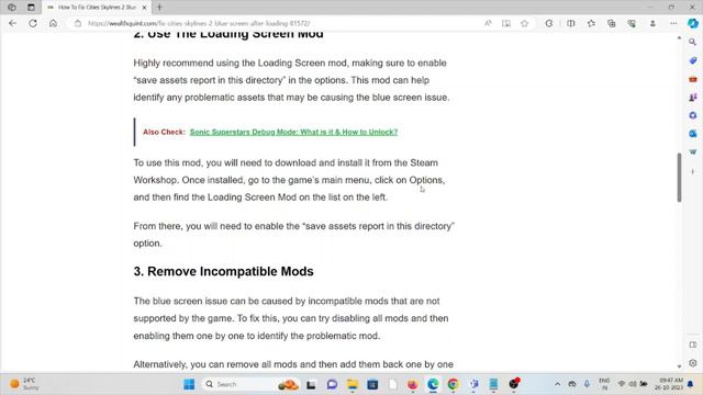 How To Fix Cities Skylines 2 Blue Screen After Loading