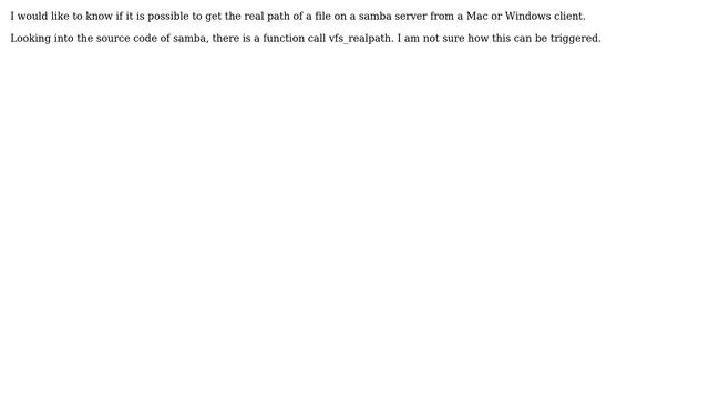 Getting real path of file on samba server from client смотреть онлайн