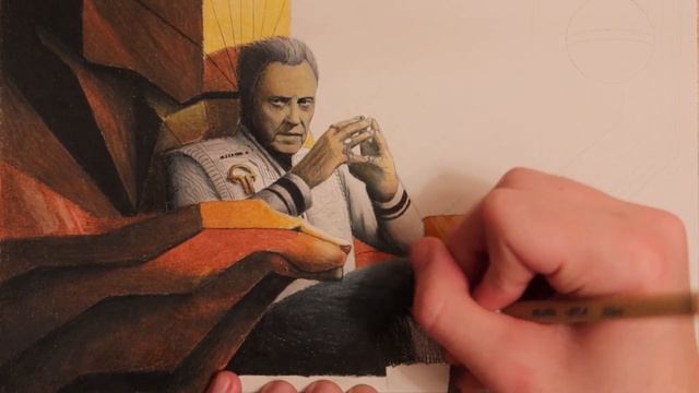 Christopher Walken as The Emperor | Dune | drawing/collage timelapse смотреть онлайн