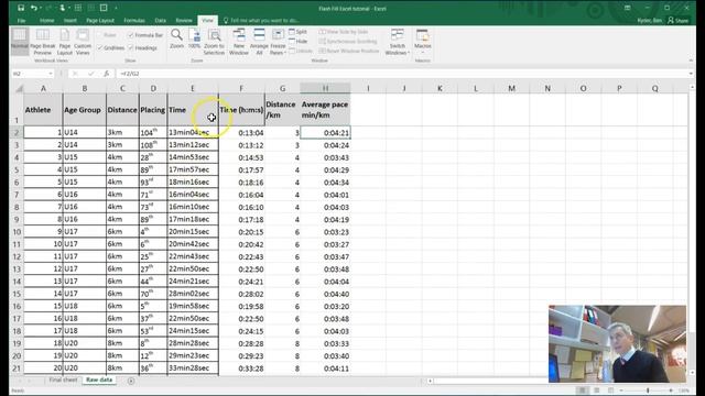 EXCEL TUTORIAL - creating a pace / speed athletics spreadsheet using FLASH FILL смотреть онлайн