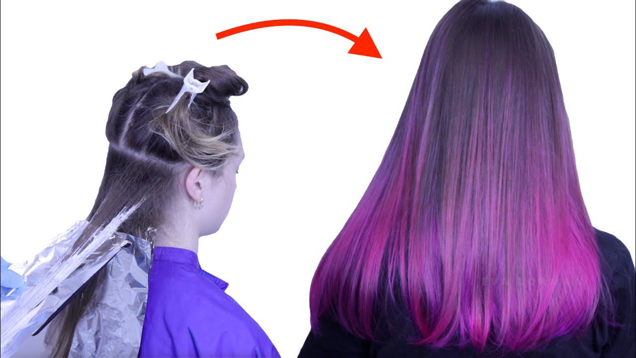 Блеск Окрашивание волос 2023 в домашних условиях | Как сделать креативное цветное окрашивание волос смотреть онлайн