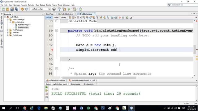 #076 Calculate Date Of Birth With J Date Chooser NetBeans j calendar In JAVA تعلم الجافا من البداية смотреть онлайн
