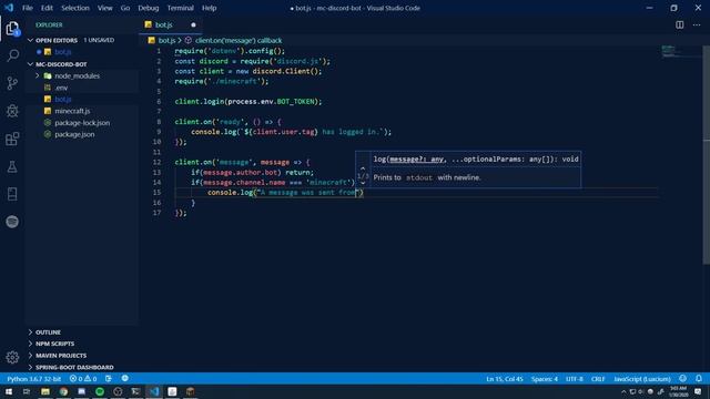 Creating a Discord Bot & Minecraft Bot that allows users to communicate with each other смотреть онлайн