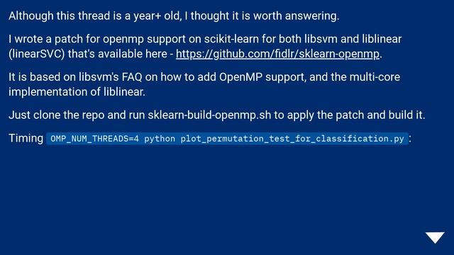 scikit-learn OpenMP libsvm смотреть онлайн