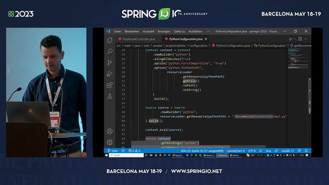 Empower your Spring Applications with Python Features on GraalVM by Johannes Link @ Spring I/O 2023 смотреть онлайн