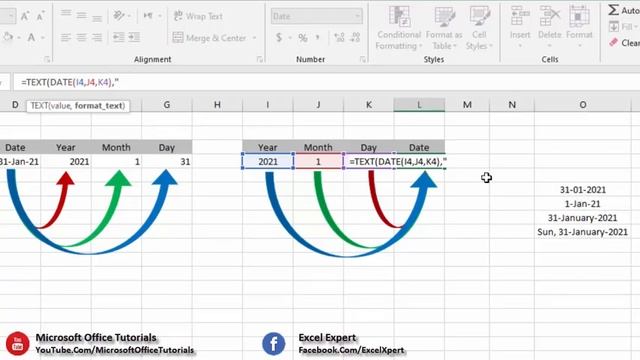 MS Excel 5 Functions | How to Extract Day, Month & Year from Date & Vice Versa | Excel Tutorial смотреть онлайн