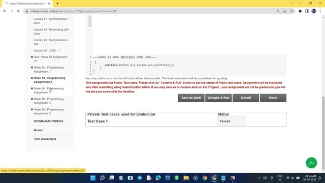 NPTEL Programming in Java week 10 all 5 programming assignment answer with code link смотреть онлайн