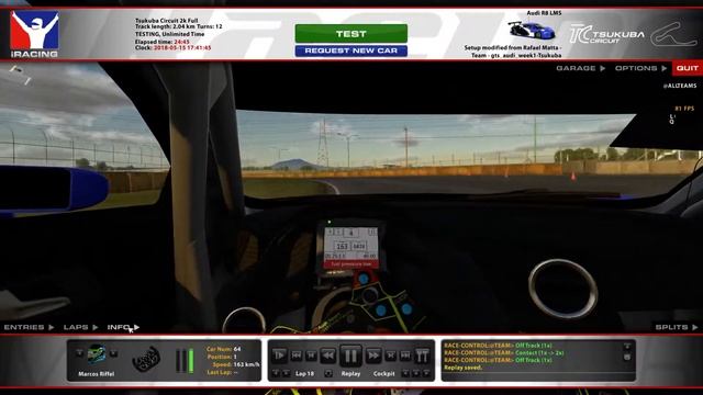 iRacing - Audi R8 GT3 - Tsukuba - 50.799 смотреть онлайн