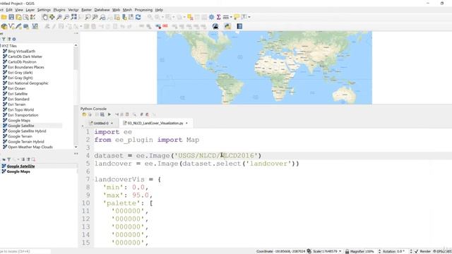 NLCD in QGIS and Earth Engine Python смотреть онлайн