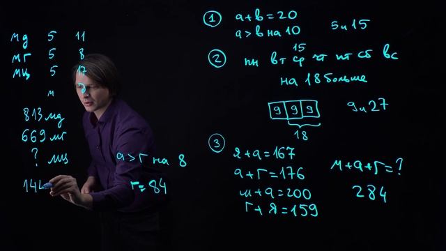 1.9.4 Нахождение разных чисел | Задача 4 | Задачи по математике для поступающих в 5 класс смотреть онлайн